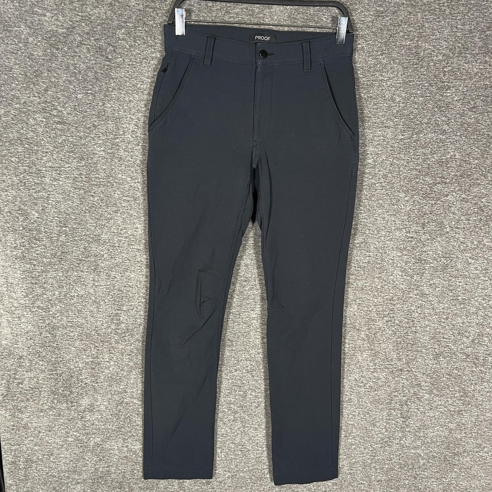 Proof Pants Mens‎ 30x30 Black Slim Fit Nylon Cotton Stretch Chino Casual Travel